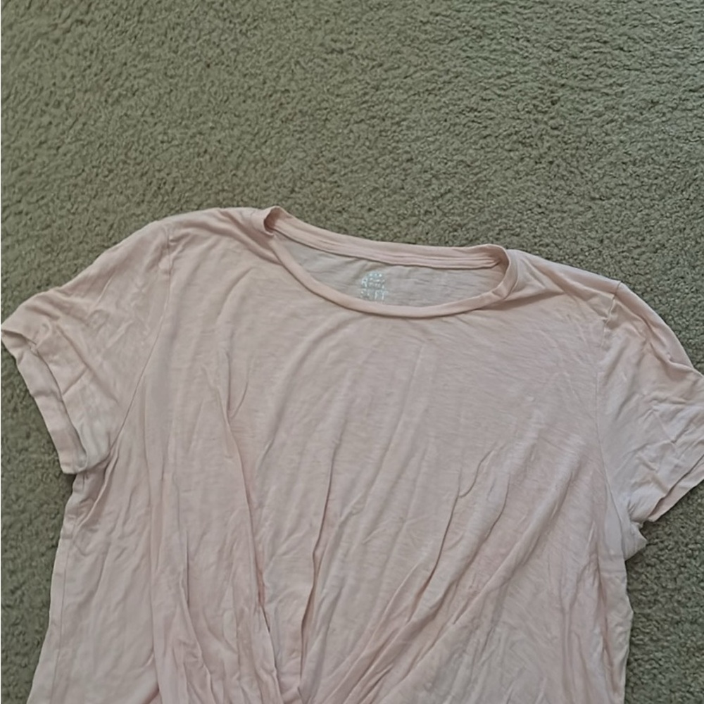 American Eagle Outfitters Cream Tie Front Crop Top